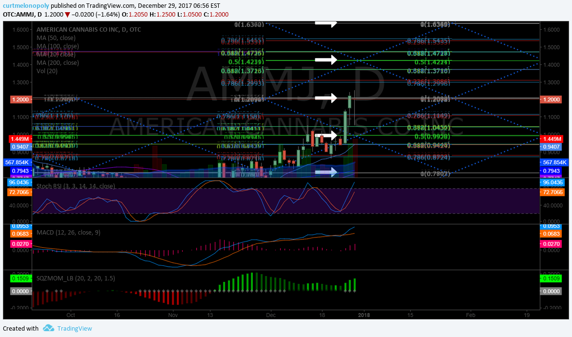 $AMMJ, Swing, trading, timing, chart