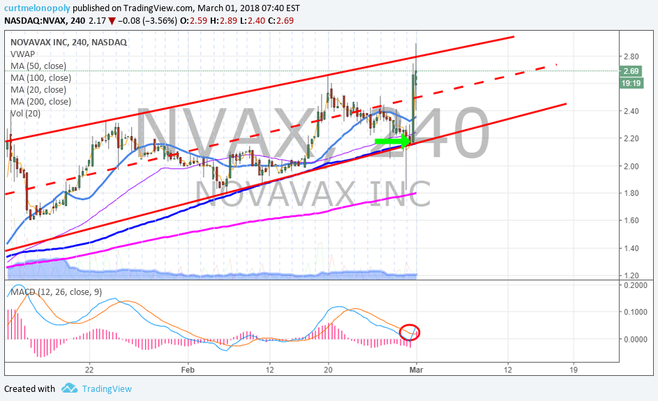 $NVAX #Premarket Price Testing Up-channel Option on News