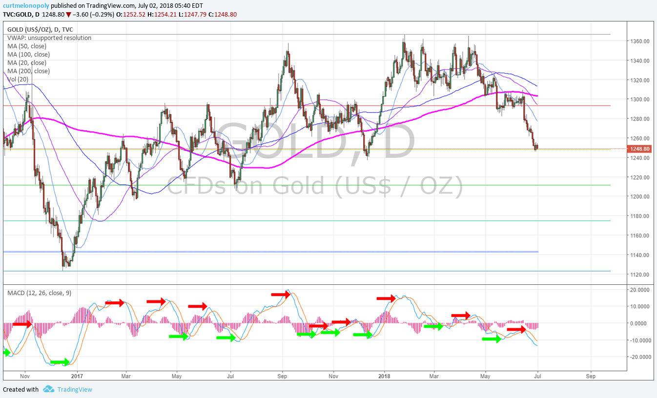 GOLD, daily, chart, MACD