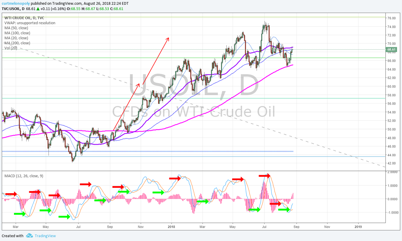 Crude, oil, daily, chart
