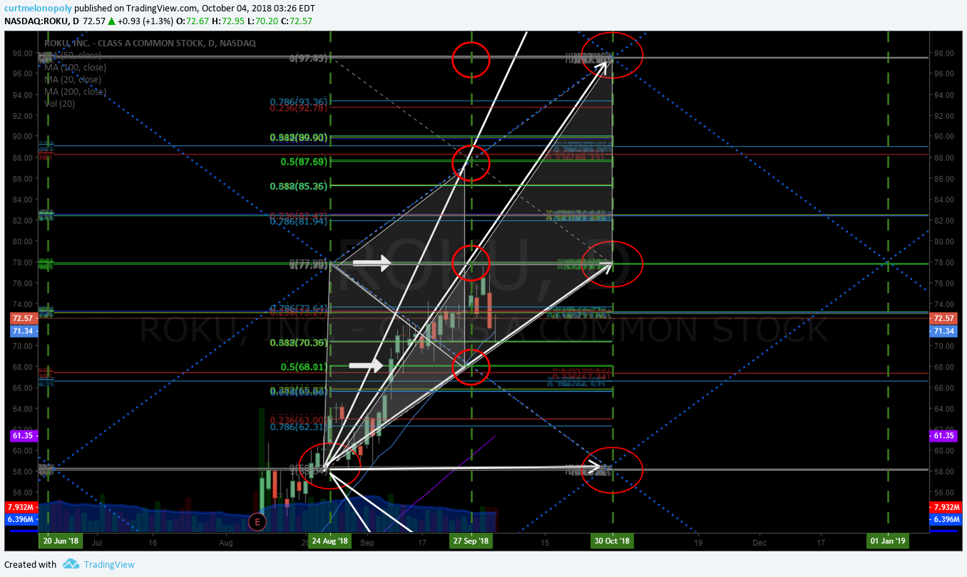 learn to trade, daytrading, momentum stocks, technical analysis, ROKU, trade, alerts, catalyst